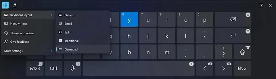 Microsoft ra mắt bố cục bàn phím gamepad mới cho Windows 11
