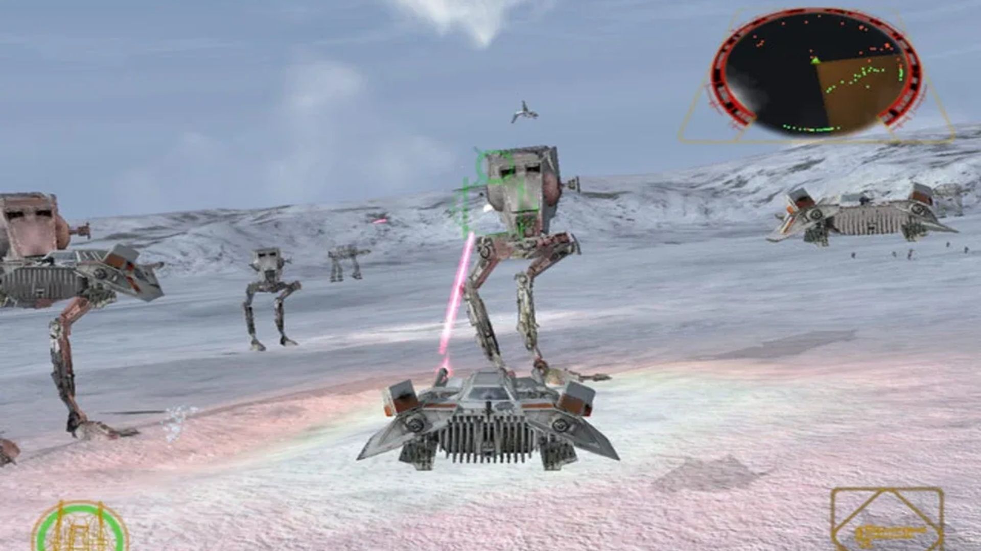 A screenshot of gameplay from Star Wars Rogue Squadron II: Rogue Leader
