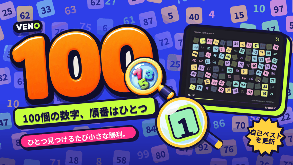 中盤まで進んだ VENO 1-100 のPC画面