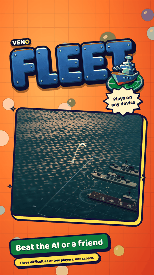 VENO Fleet mobile view of enemy ships at sunset