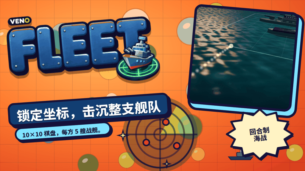 VENO Fleet 电脑版画面,鱼雷正划过海面