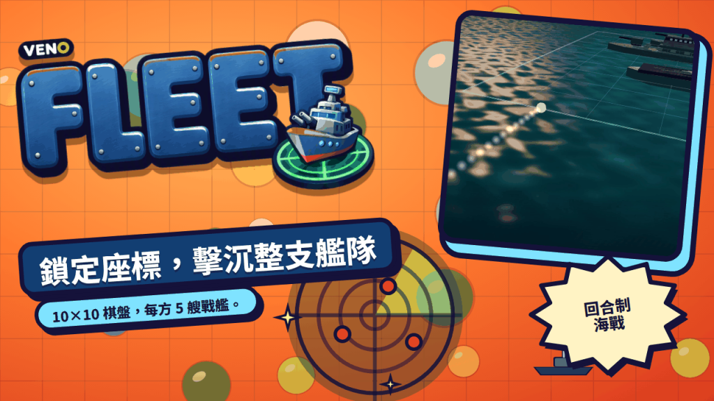 VENO Fleet 電腦版畫面，魚雷正劃過海面