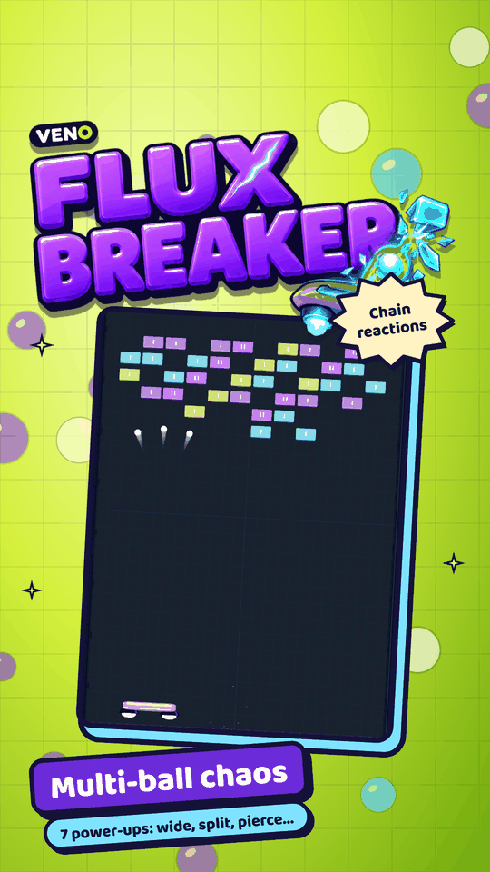Three balls after a split power-up racing into the bricks