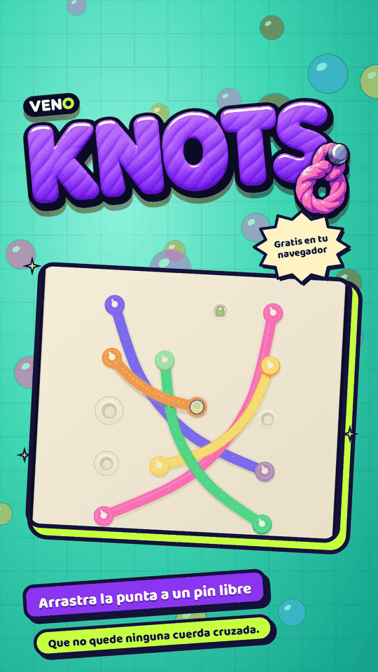 VENO Knots en el móvil con cuatro cuerdas de colores