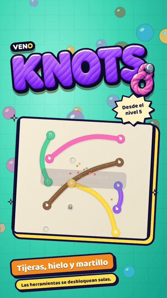 VENO Knots en el móvil a media solución
