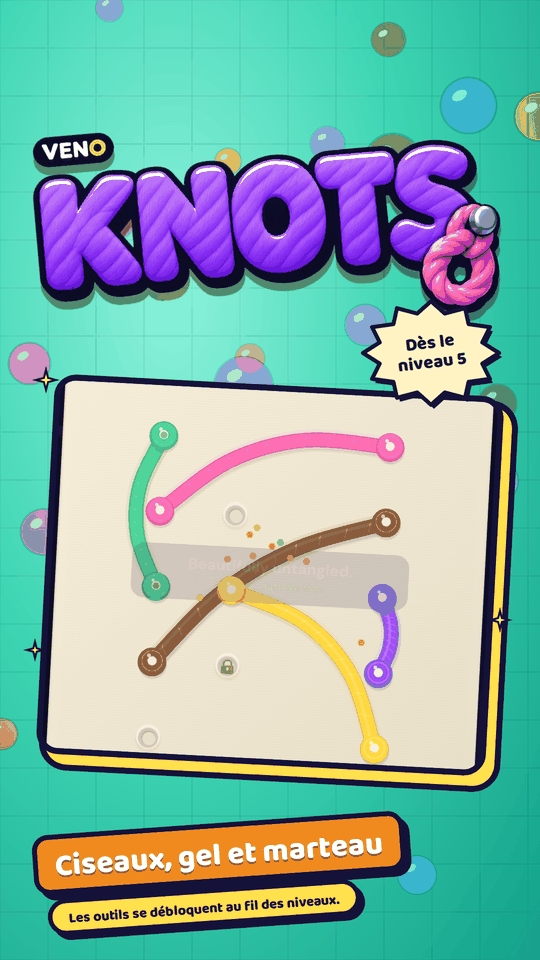 VENO Knots sur mobile à mi-résolution