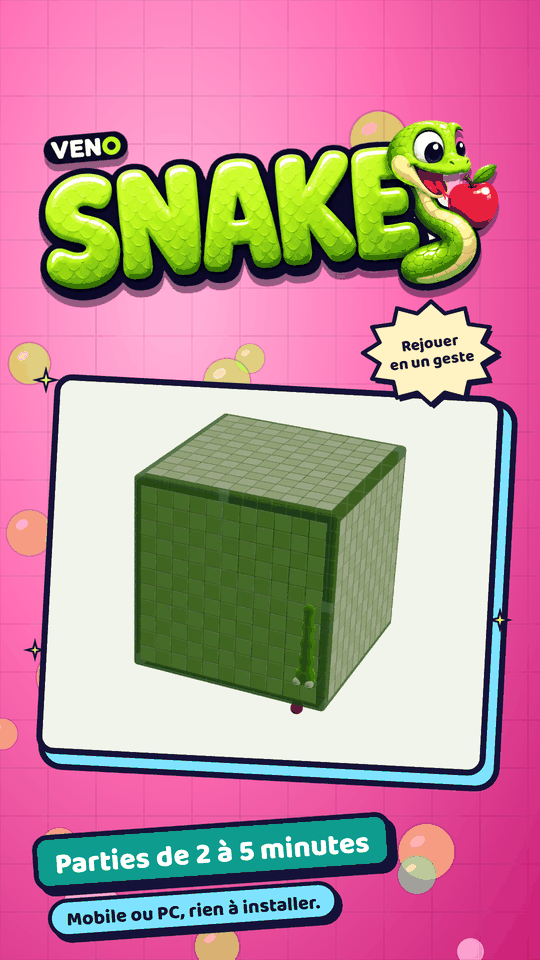 VENO Snake sur mobile en mode Monde cube