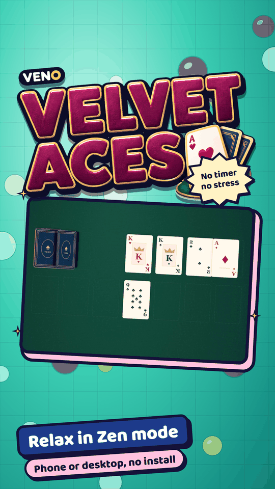 Late Klondike game on mobile with two kings placed
