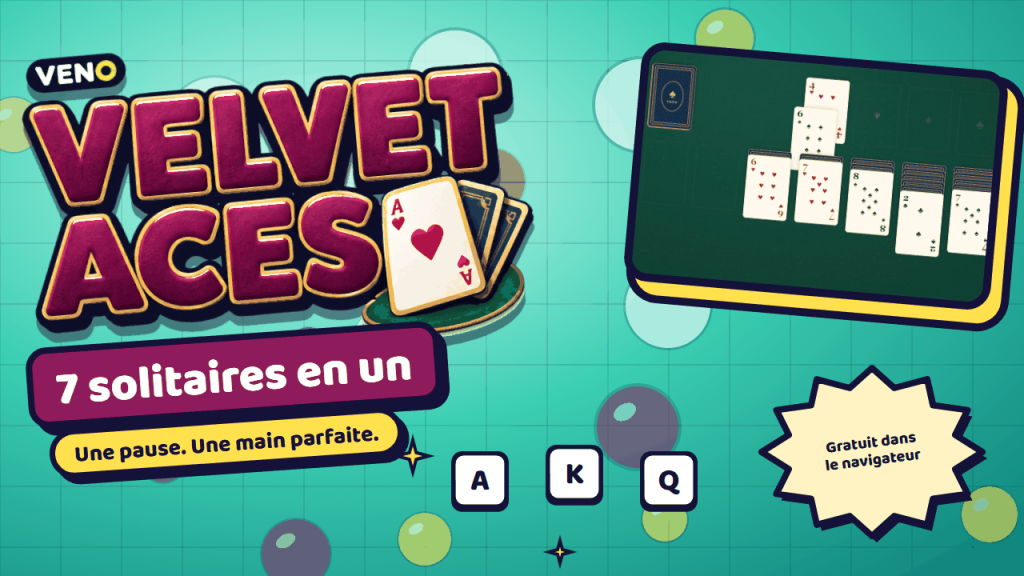 Tableau de Klondike sur velours vert avec les premières cartes retournées