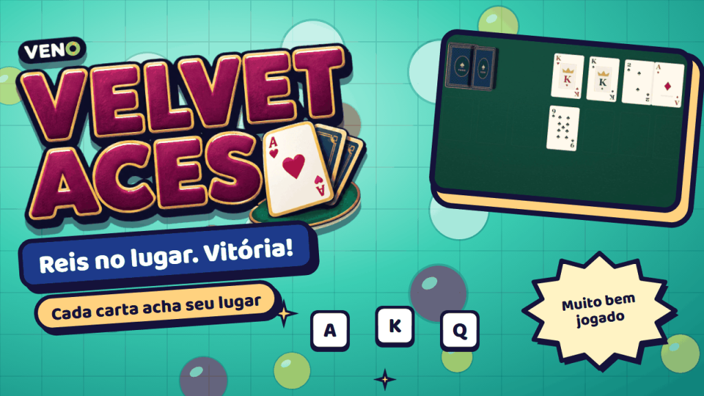 Reis e um valete alinhados enquanto as últimas cartas sobem