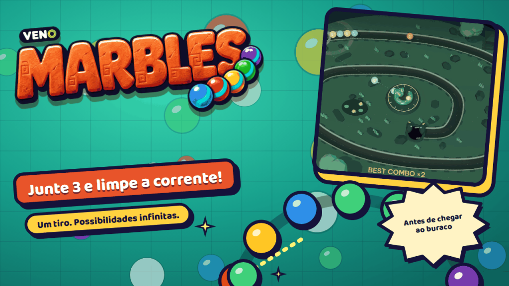 Fase do VENO Marble no computador com a corrente rolando pelo trilho