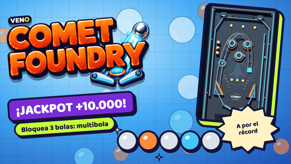La bola sube por la mesa mientras cae un jackpot de 10.000 puntos