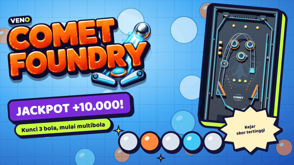 Bola melesat naik saat jackpot 10.000 poin masuk