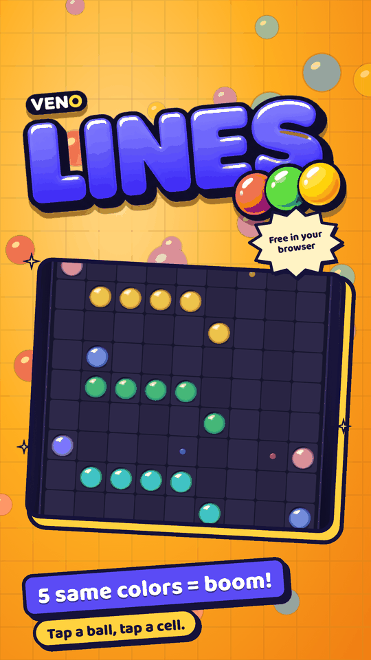 VENO Line Classic board on mobile early in a game