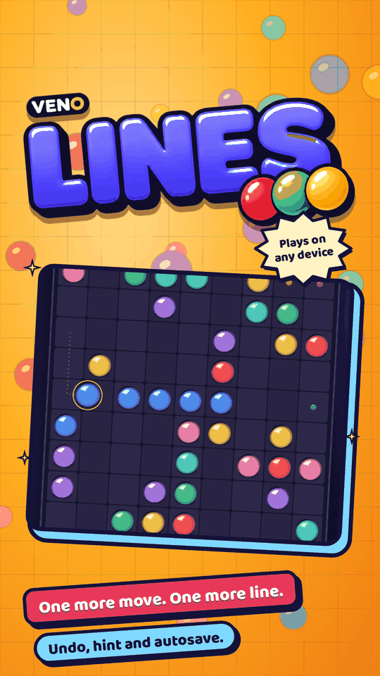 VENO Line Classic board on mobile late in a game