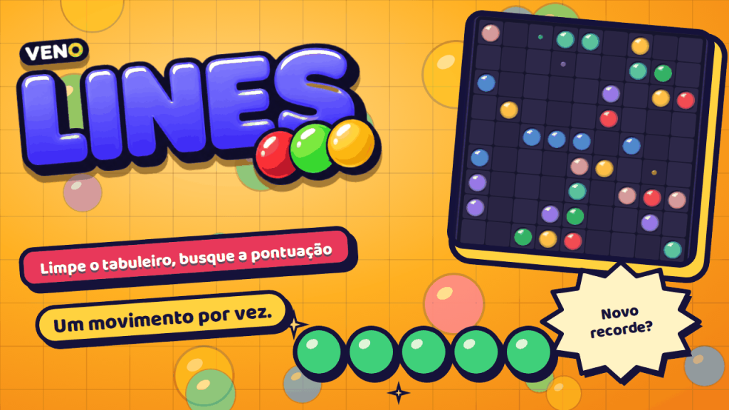 Tabuleiro do VENO Line Classic mais adiante na partida