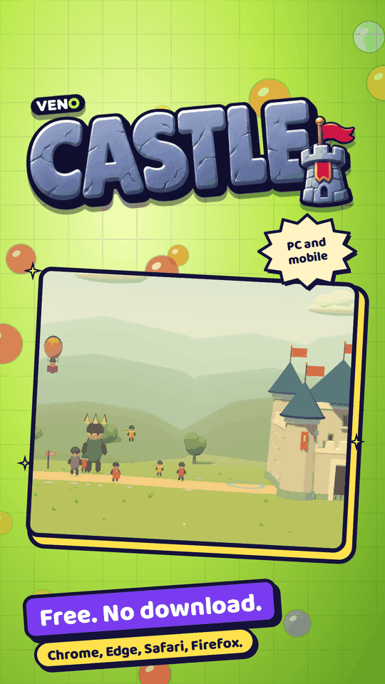 A crowded late wave with a balloon and a giant approaching the castle