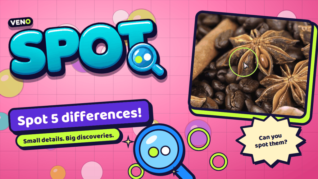 VENO Spot on desktop with a difference circled on picture B