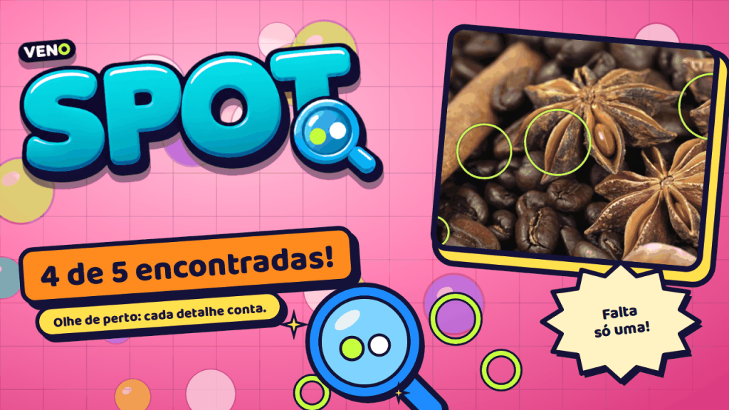 VENO Spot no computador com quatro diferenças marcadas