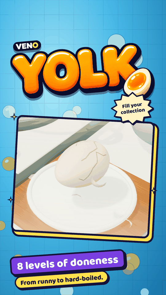 A cracked egg on a white plate on the wooden cutting board