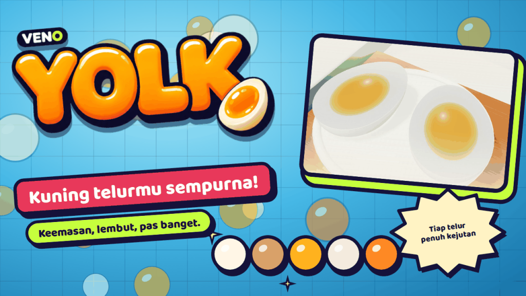 Telur rebus dibelah dua di piring dengan kuning keemasan yang lembut