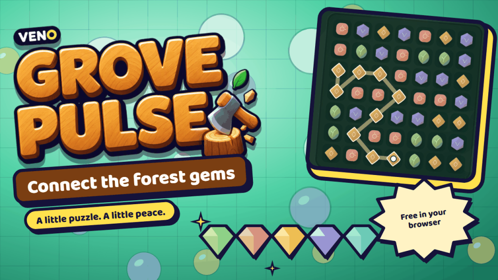A long chain of golden gems linked across the 7x7 board
