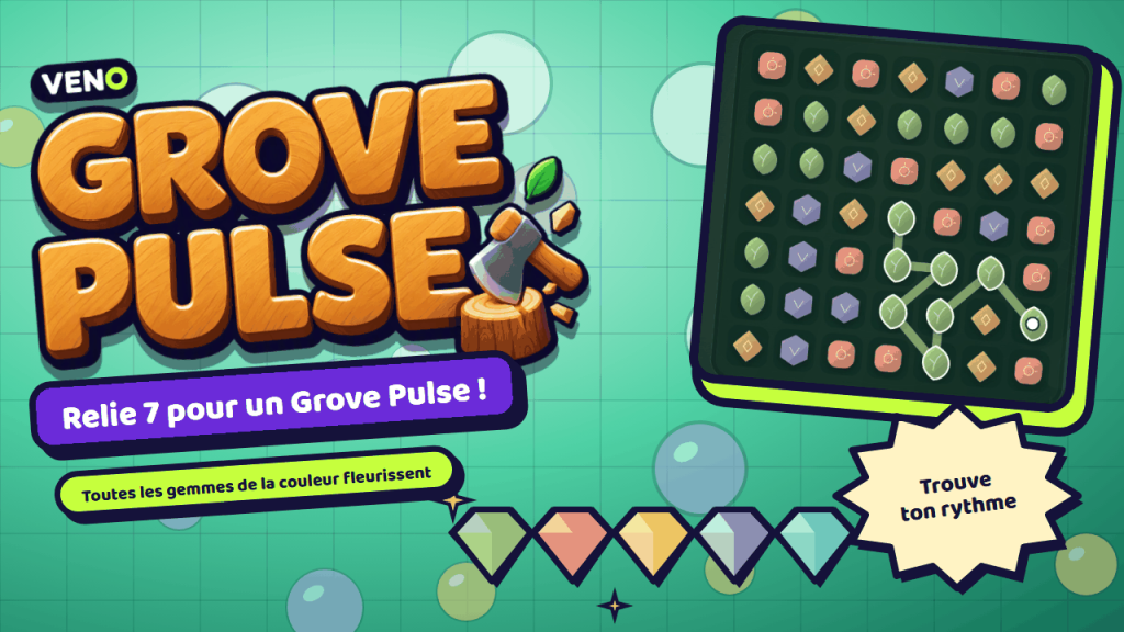 Une chaîne sinueuse de feuilles vertes vers un Grove Pulse