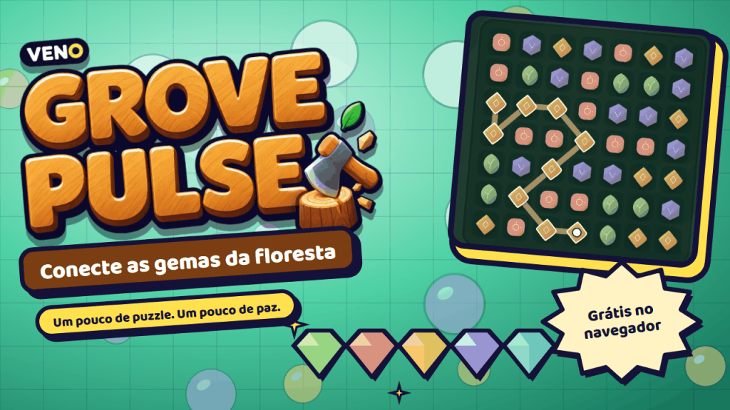 Uma longa corrente de gemas douradas no tabuleiro 7x7