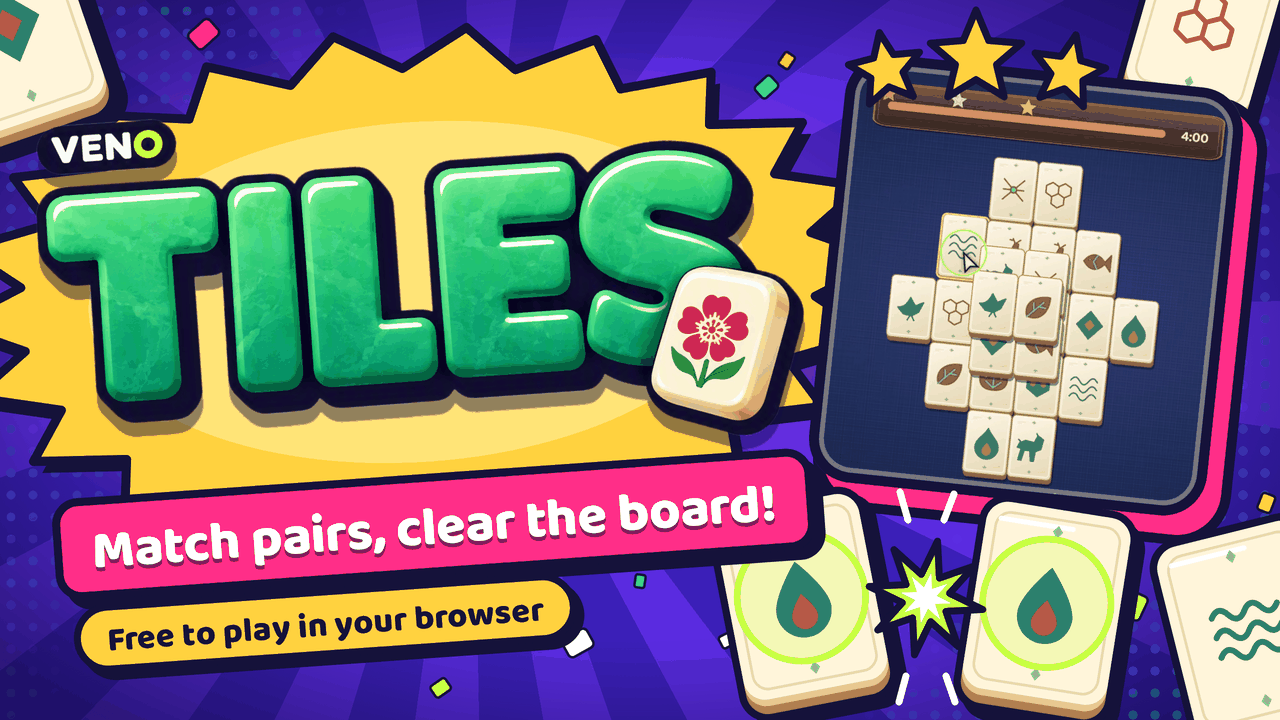 VENO Tiles gameplay board with folk-art tiles