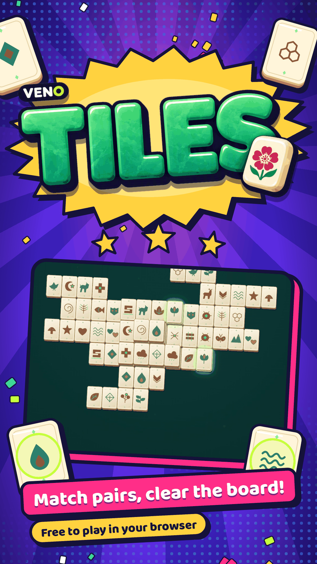 VENO Tiles vertical gameplay screen on mobile