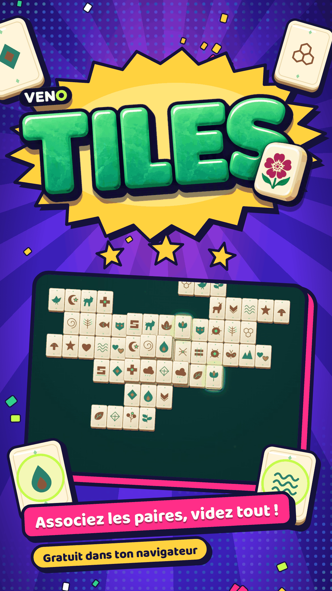 Écran vertical de VENO Tiles sur mobile