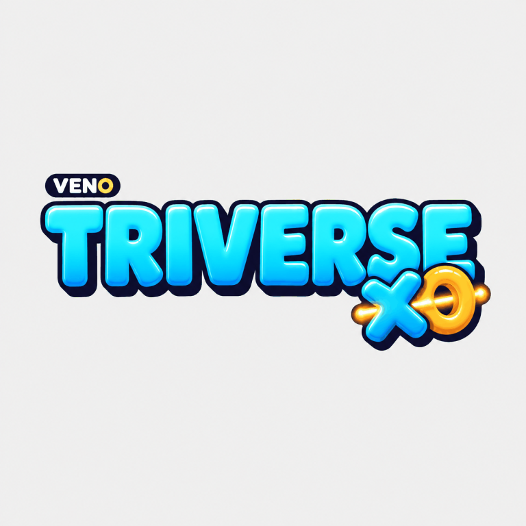 VENO Triverse game logo with a blue X and a gold O