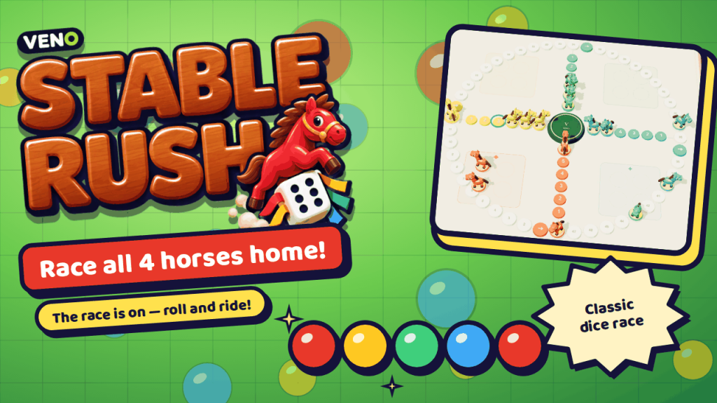Late-game board with horses lining up in the home lanes