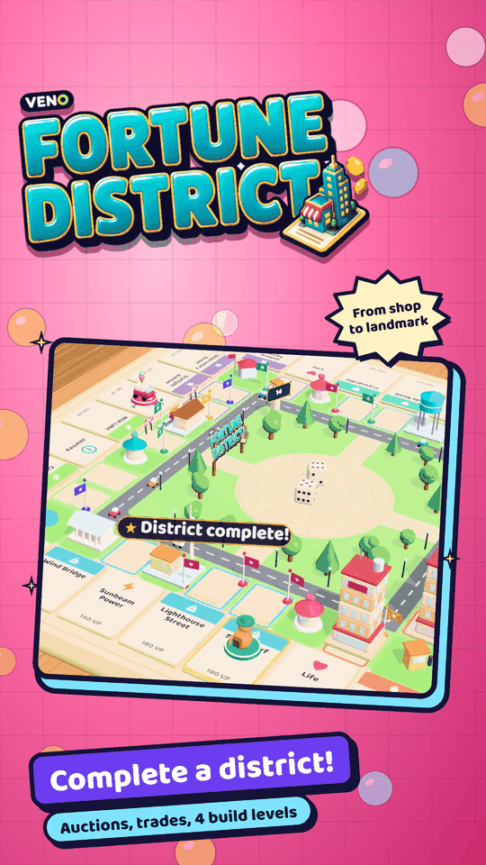 A district is completed and new townhouses appear on the board