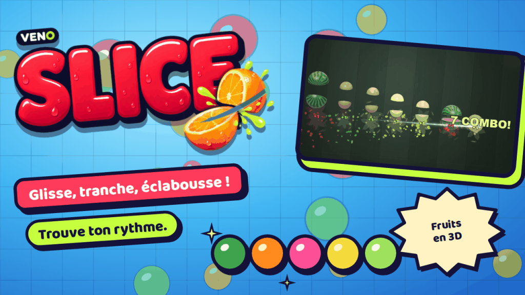 Une traînée de lame traverse une rangée de fruits pour un combo de 7
